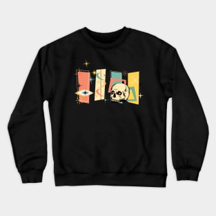 Mid-Century Modern Skull - Retro Aesthetic Crewneck Sweatshirt